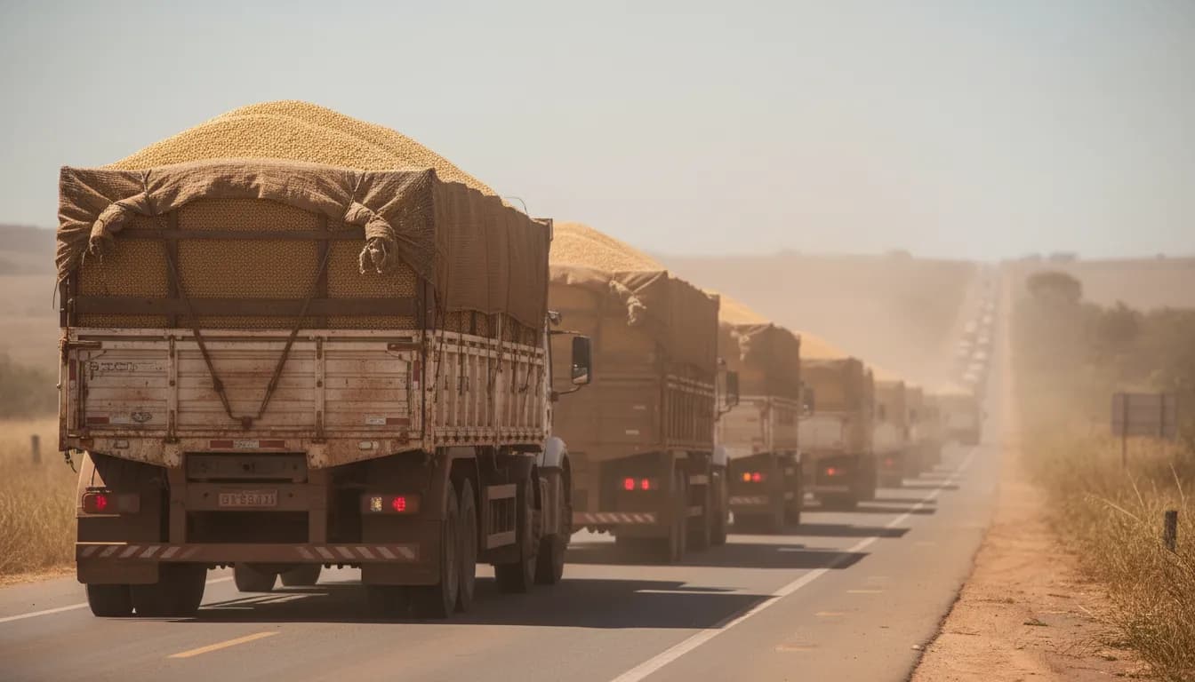 Escoamento da soja influencia em preços de fretes