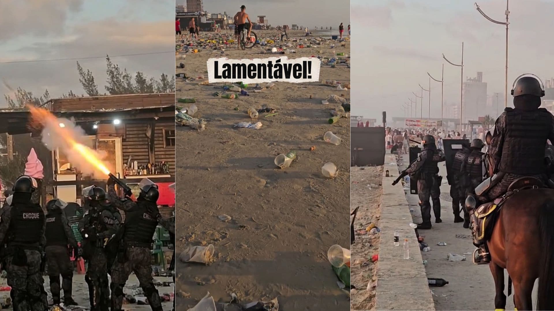 CAPÃO DA CANOA: O ANO COMEÇOU ASSIM? Batalhão de Choque entra em ação no RS