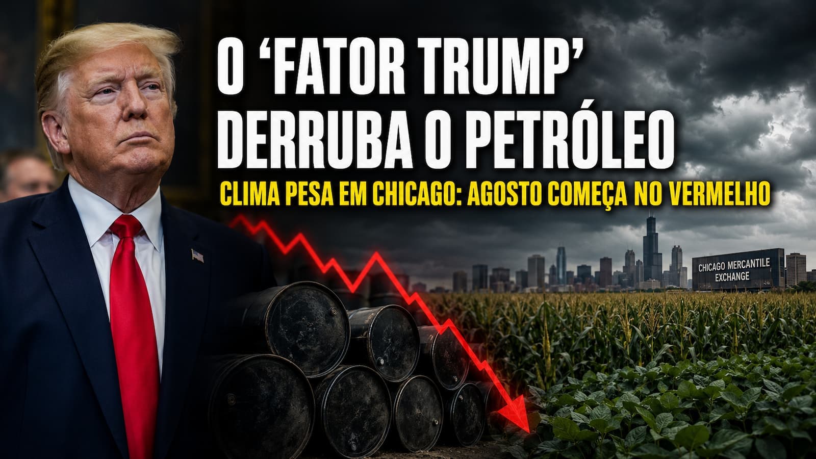 O “Fator Trump” derruba o Petróleo e o clima pesa em Chicago: Agosto começa no vermelho