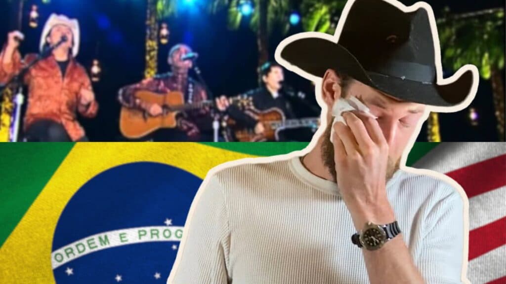 Cantor Gringo Chora em react da música Sinônimos