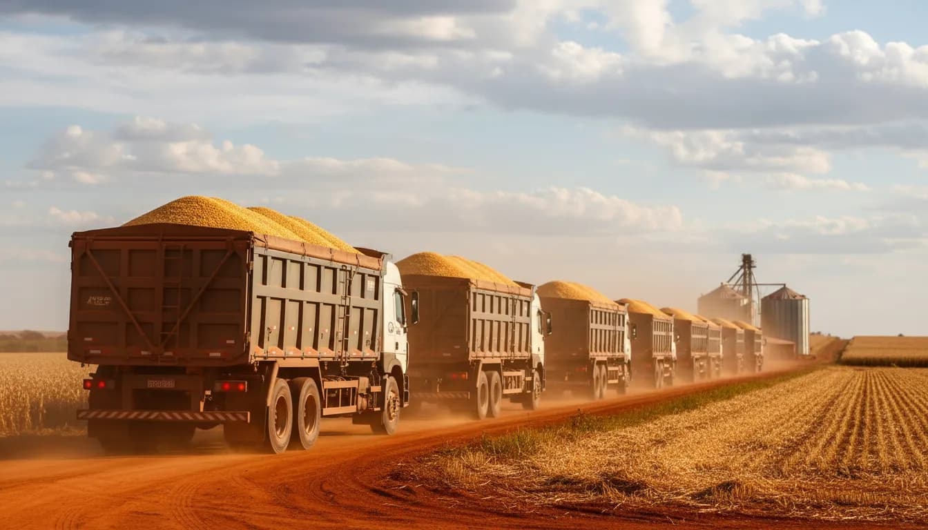 Frete caro aperta soja e milho em 2026