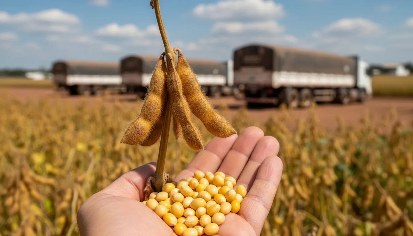 Soja cai no físico hoje com política no radar do investidor