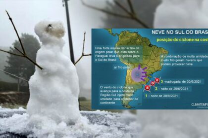 CLIMATEMPO 29 de junho a 05 de julho, neve nos três estados da região Sul