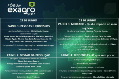 Fórum Exagro ocorrerá em 28 e 29 de junho, em Campinas. Participe!