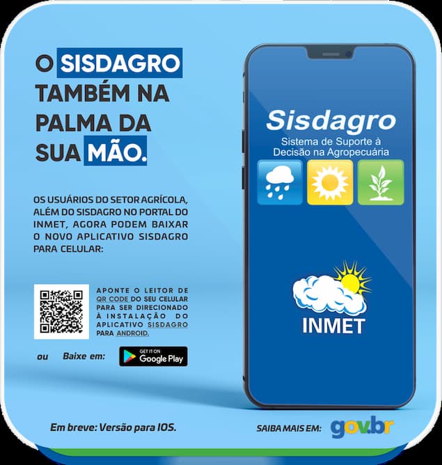 Inmet lança aplicativo com informações meteorológicas para setor agrícola