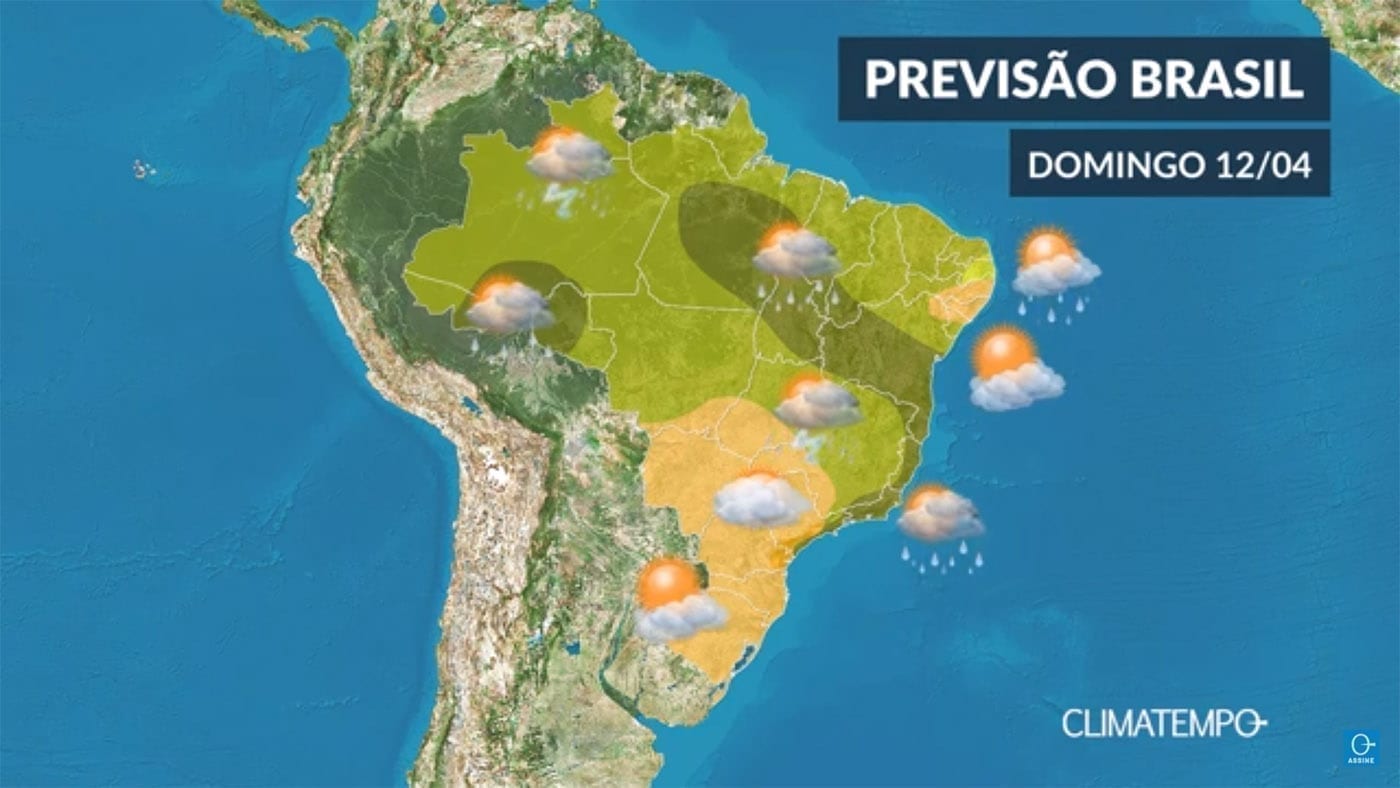 CLIMATEMPO 12 de abril, veja a previsão do tempo em todo o Brasil