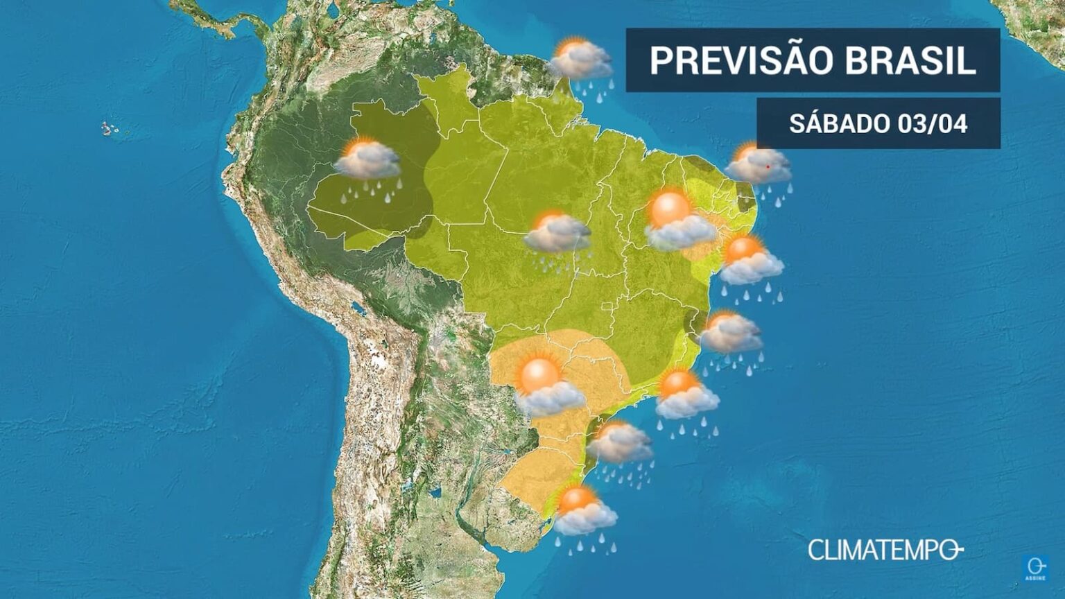 CLIMATEMPO 03 de abril, veja a previsão do tempo no Brasil