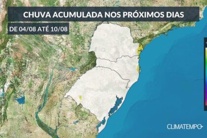 CLIMATEMPO 04 a 10 de agosto, veja a previsão do tempo no Brasil