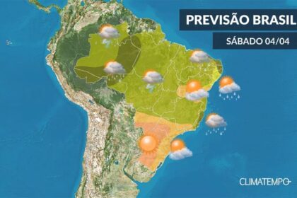 CLIMATEMPO 04 de abril, veja a previsão do tempo em todo o Brasil