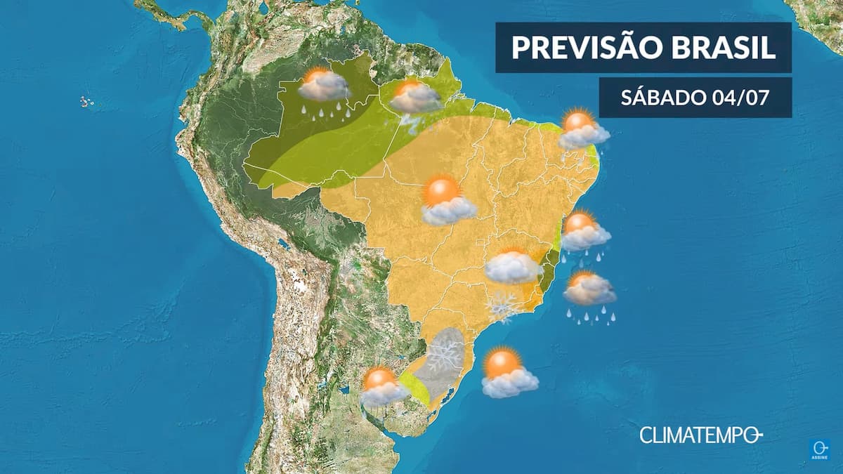 CLIMATEMPO 04 de julho, veja a previsão do tempo no Brasil