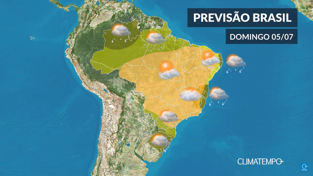 CLIMATEMPO 05 de julho, veja a previsão do tempo no Brasil