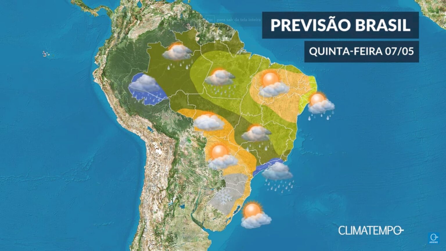 CLIMATEMPO 07 de maio, veja a previsão do tempo no Brasil