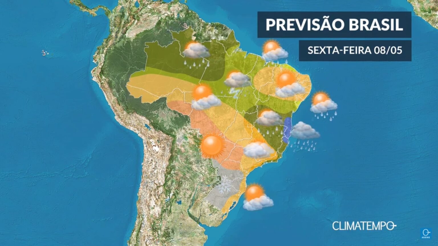 CLIMATEMPO 08 de maio, veja a previsão do tempo no Brasil