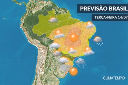 Previsão do tempo 14 de julho, veja a previsão do tempo no Brasil