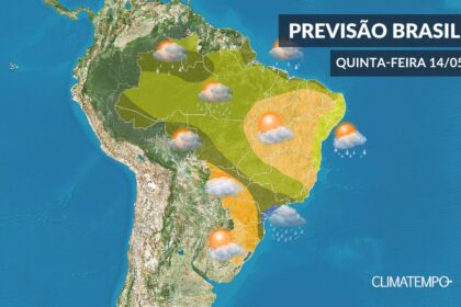 CLIMATEMPO 14 de maio, veja a previsão do tempo em todo o Brasil