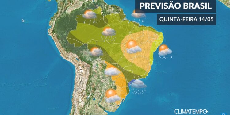 CLIMATEMPO 14 de maio, veja a previsão do tempo em todo o Brasil