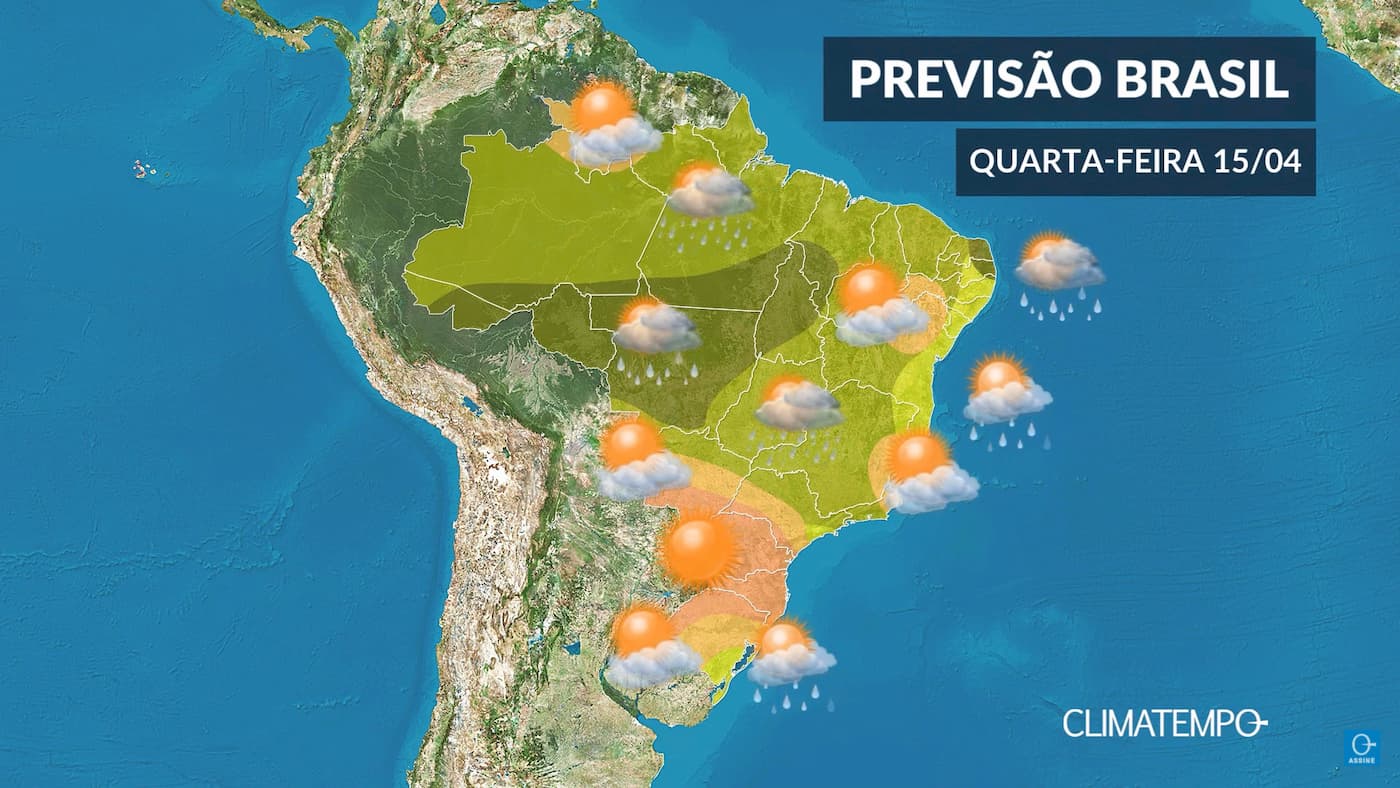 CLIMATEMPO 15 de abril, veja a previsão do tempo no Brasil