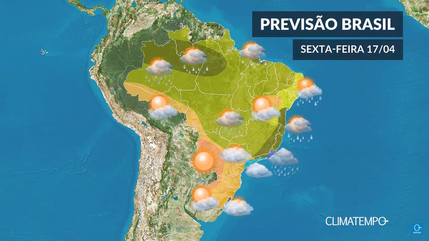 CLIMATEMPO 17 de abril, veja a previsão do tempo no Brasil