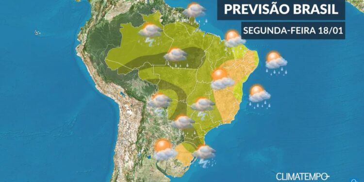 Veja a previsão do tempo para amanhã, 18 de janeiro 2021, no Brasil