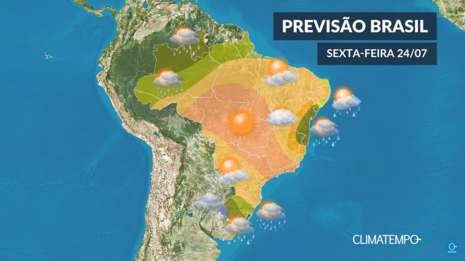 CLIMATEMPO 24 de julho, veja a previsão do tempo no Brasil