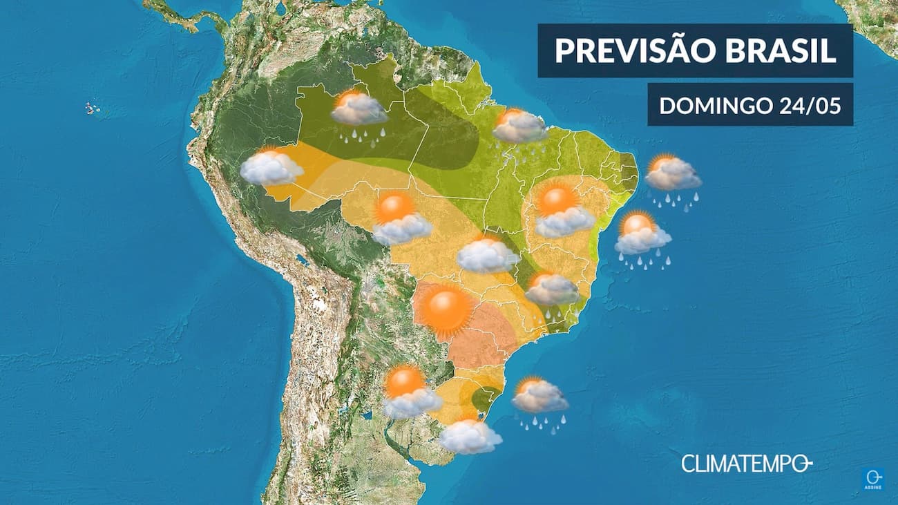 CLIMATEMPO 24 de maio, veja a previsão do tempo em todo o Brasil