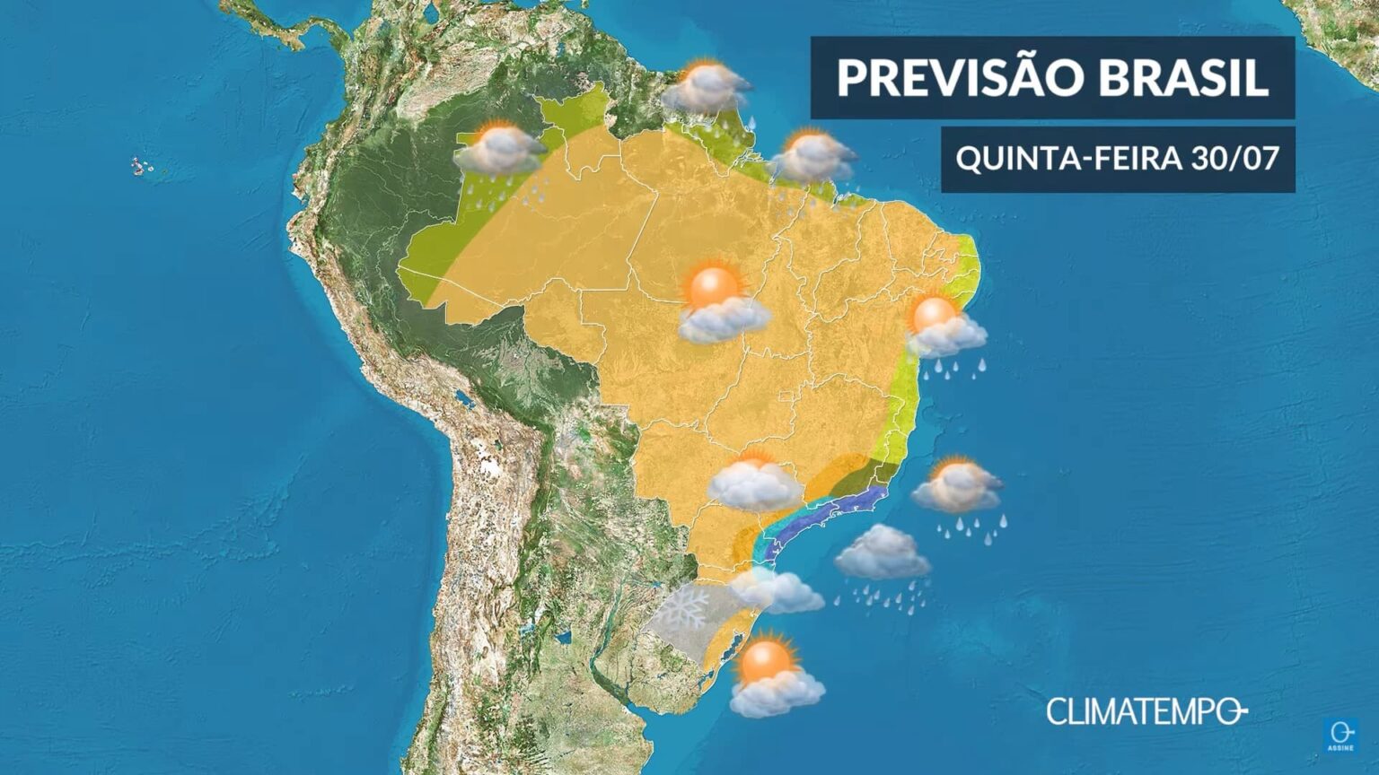 CLIMATEMPO 30 de julho, veja a previsão do tempo no Brasil