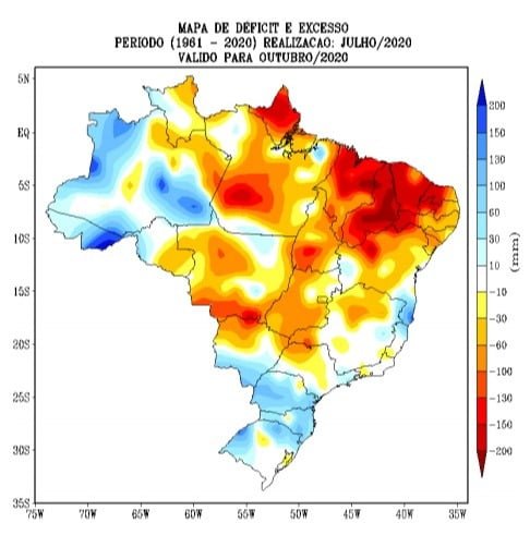 Outubro - Déficit Hídrico - Fonte: Inmet