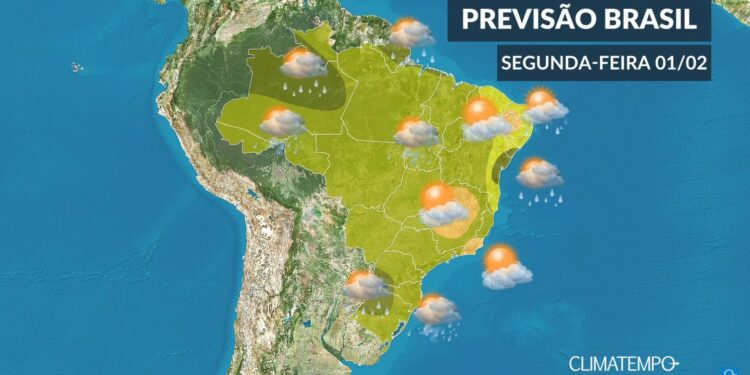 Previsão do tempo 02 de fevereiro 2021 no Brasil