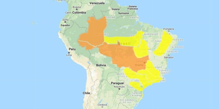 Previsão do tempo: Alerta Laranja - Chuvas Intensas: Centro-Oeste e Norte do Brasil