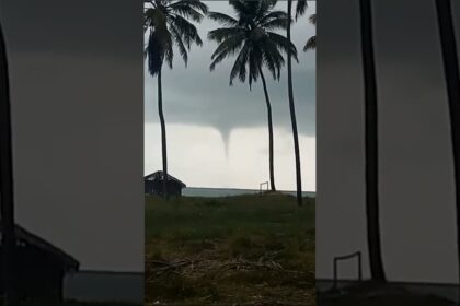 Vídeo: Tromba d’água assusta moradores na Paraíba, AESA esta em alerta