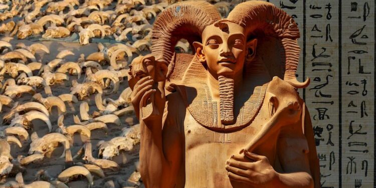 Mais de 2 mil cabeças de carneiro mumificadas são encontradas em templo de Ramsés II