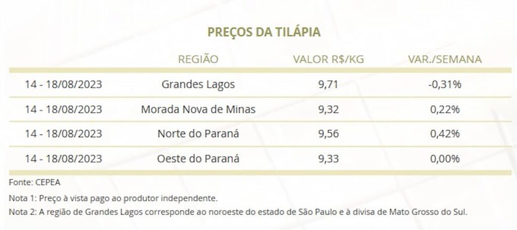 Calor excessivo e mercados da tilápia e nativos em movimento, confira!