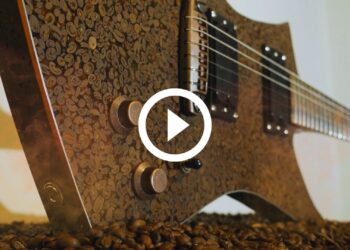 Artesão cria guitarra elétrica com 5 mil grãos de café