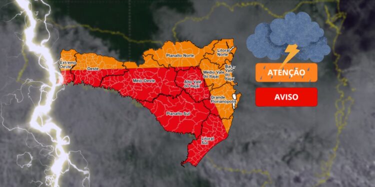 Santa Catarina continua em alerta para temporais nesse final de semana