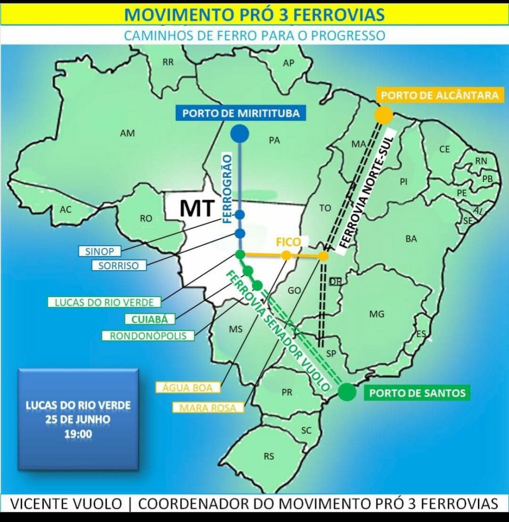 CNA afirma que ferrovias podem reduzir custos de transporte do agro, MT será nova fronteira