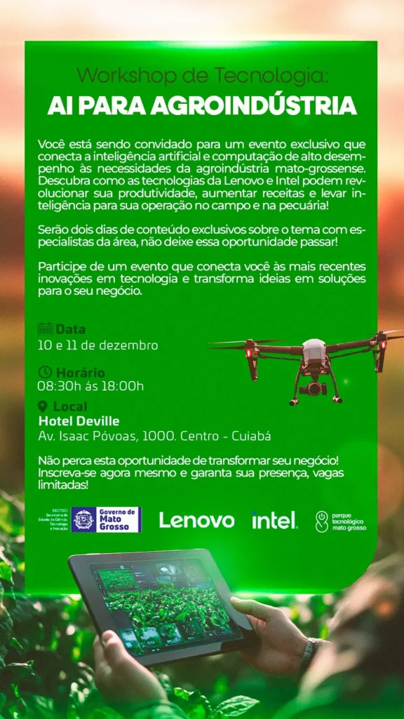 AI para Agroindústria - Workshop debate uso de inteligência artificial no setor produtivo de MT